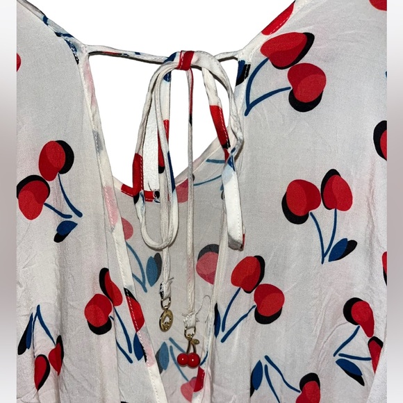 Kate Spade New York Women's Medium Cherry Toss Romper Coverup - Picture 6 of 6